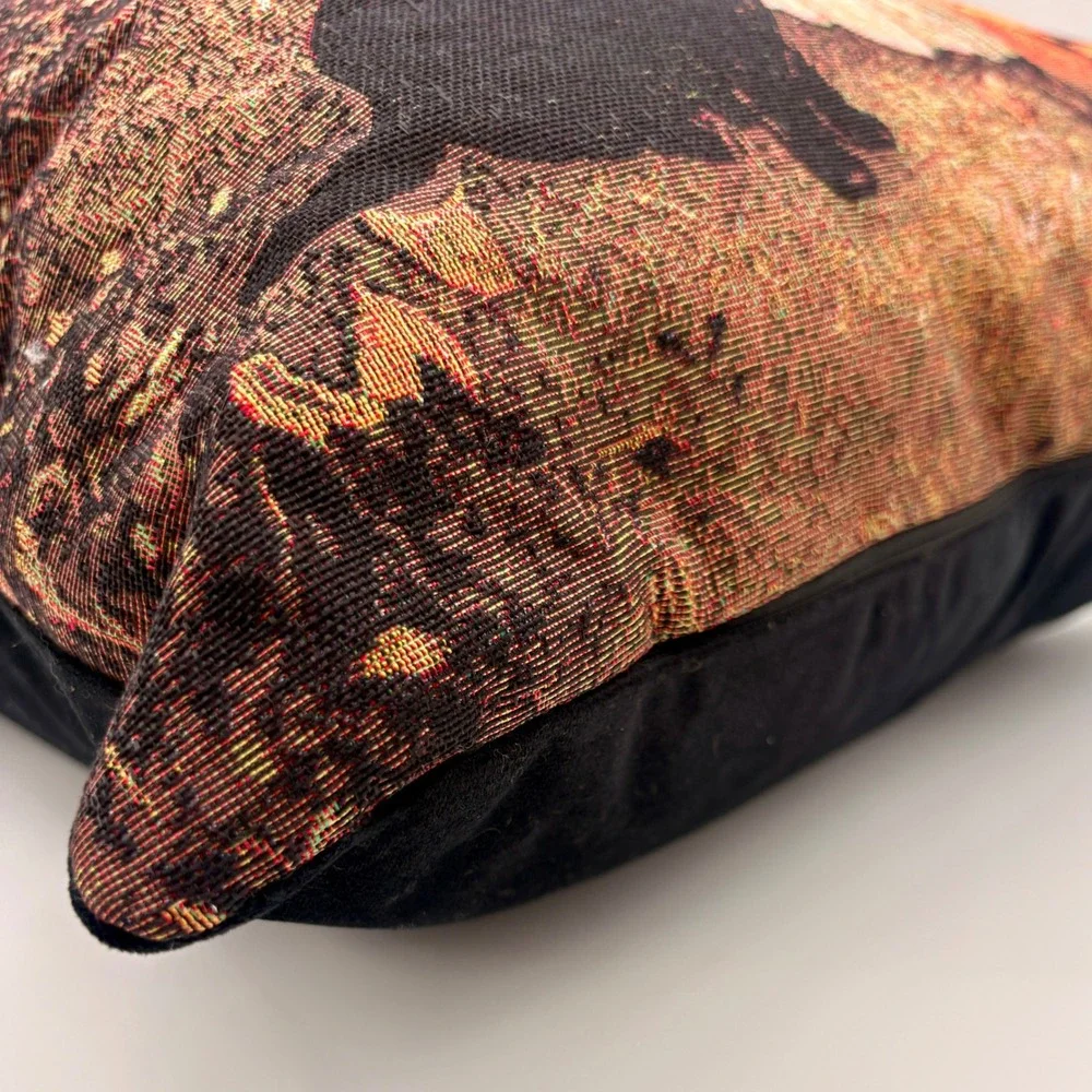 Caldeira Halloween Ghost Black Cat Pumpkin Woven Tapestry Pillow Made in UK NEW